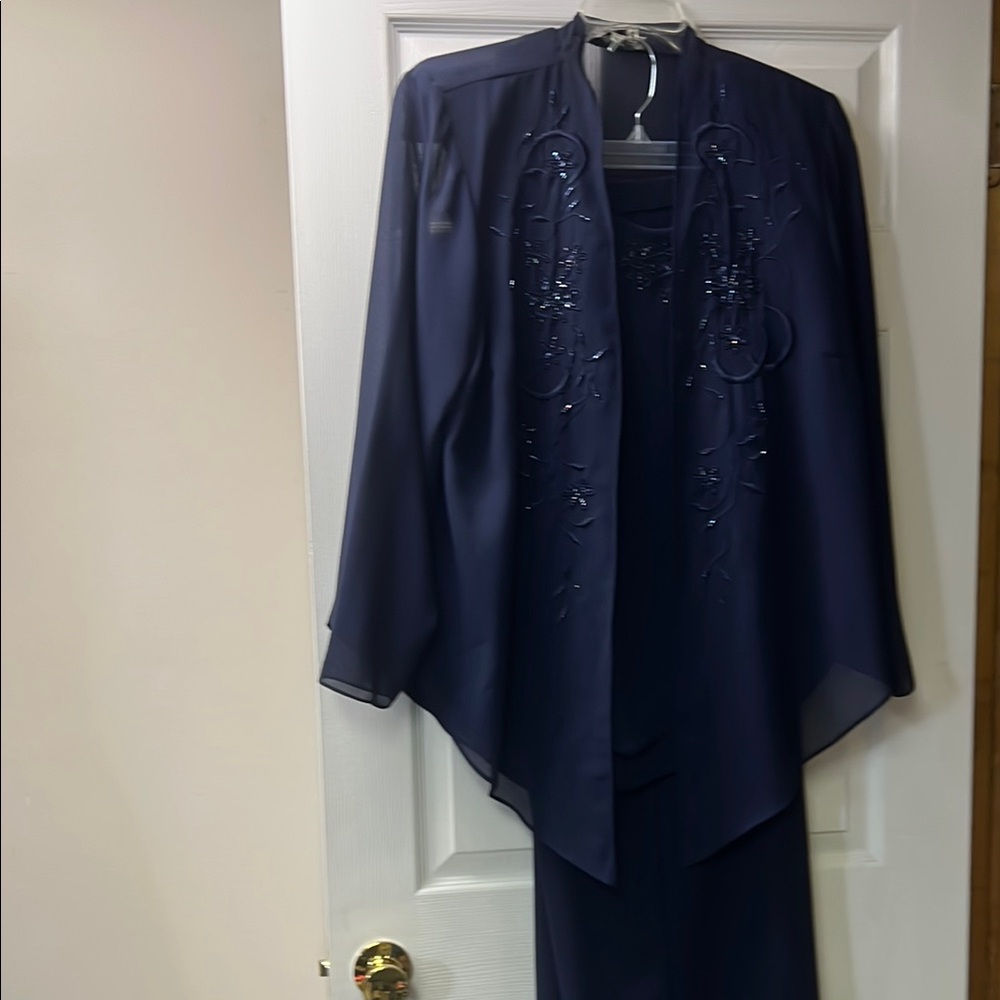 Coldwater Creek Navy Blue Dress Set
